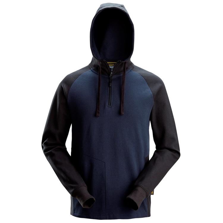 HOODIE ZIP 2-FÄRGAD Marin/svar t STL: L