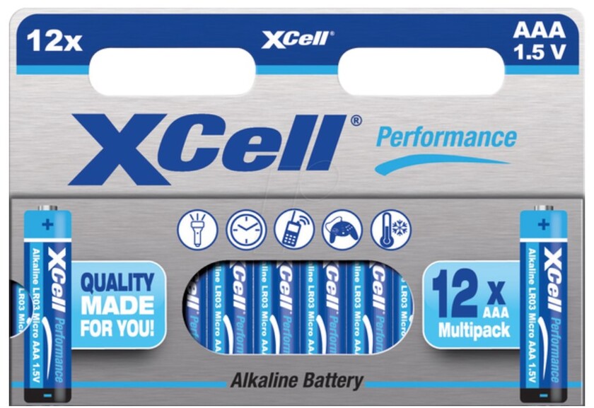 Batteri alkaline AAA 12-pack Xcell