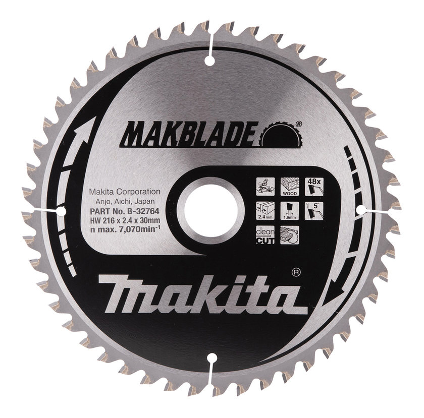 SÅGKLINGA B-32764 MAKITA 48T TRÄ 216X30X2,4MM