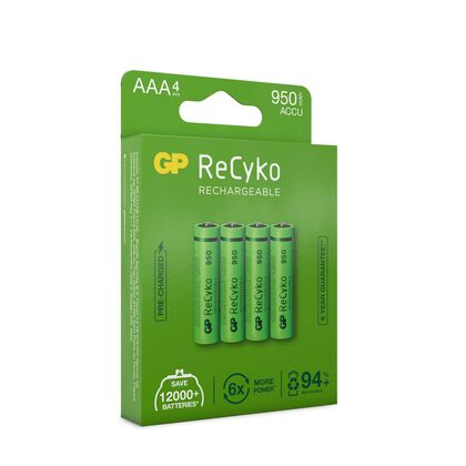 BATTERI AAA RECYKO 950MAH 4-P