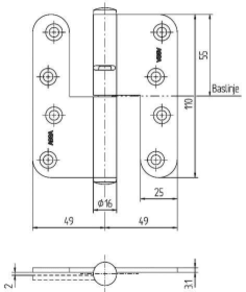 GÅNGJÄRN 3228 H EFZ 110MM