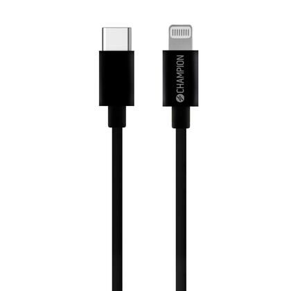 USB-C Lightning kabel 1m svart Champion