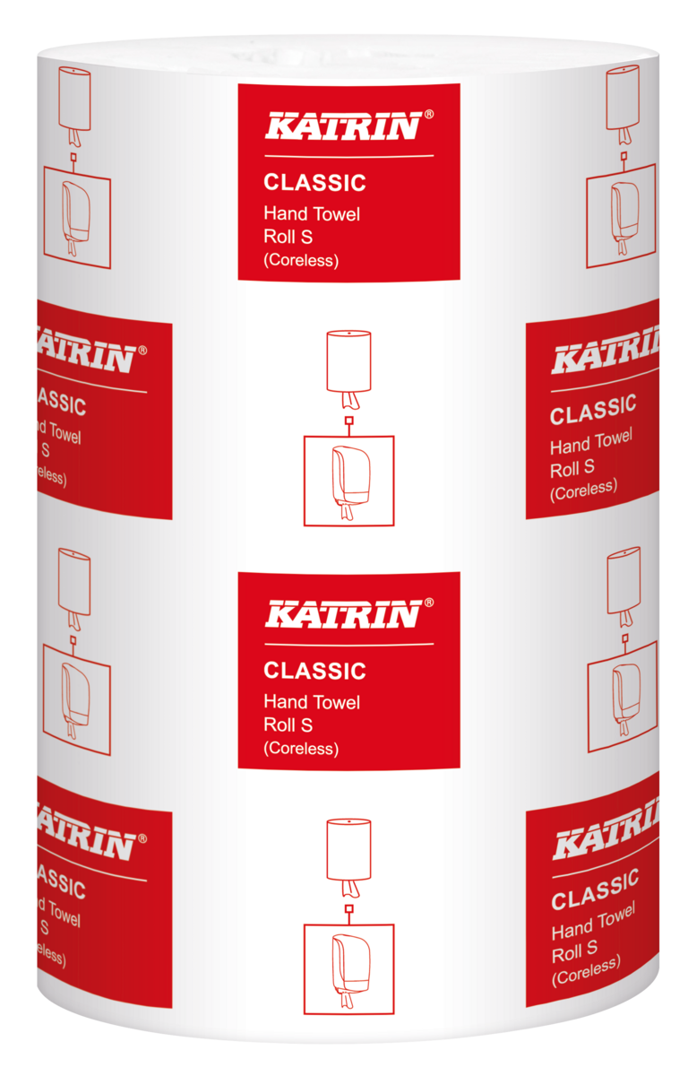 Torkpapper Classic S Katrin 116m 1-lag vit centrummatad