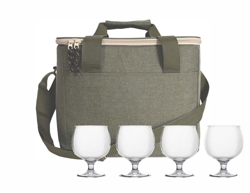 Kylväska grön + 4 glas Billi