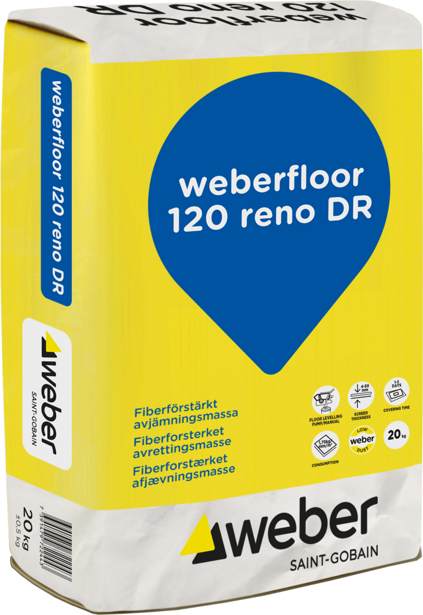 Avjämningsmassa FLOOR 120 RENO 20KG