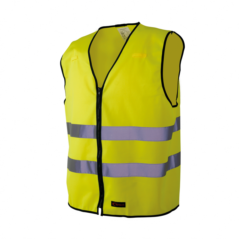 Reflexväst dragkedja gul XXL kl 2