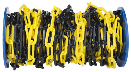 PLASTKÄTTING GUL/SVART Ø8MM 25 meter/rle