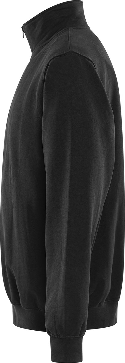 SWEATSHIRT KORT ZIP 1737 SWB SVART STL M