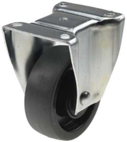 CONTAINERHJUL FAST SVART 100MM