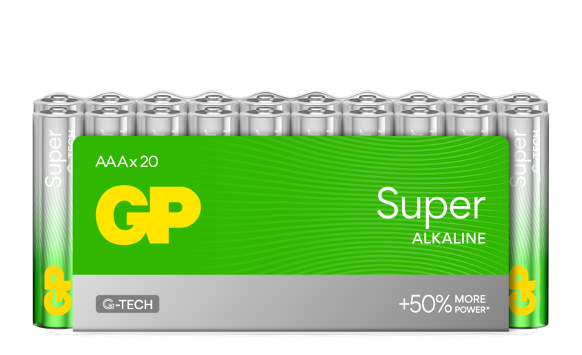 BATTERI SUPER ALK AAA/LR03 24A-S20 GP 20-PACK