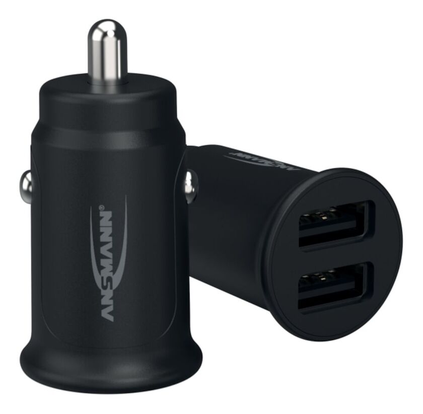 BILLADDARE 2XUSB A 12W SVART