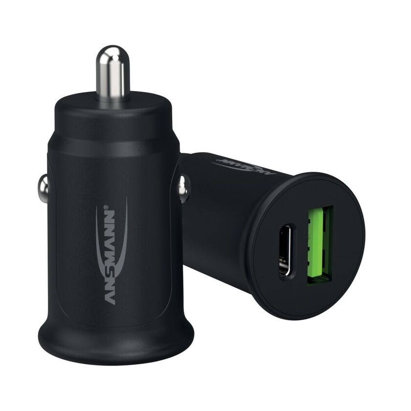 BILLADDARE 1XUSB A+1XUSB C 30W SVART