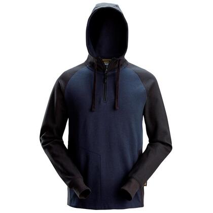 HOODIE ZIP 2-FÄRGAD Marin/svar t STL: XXL