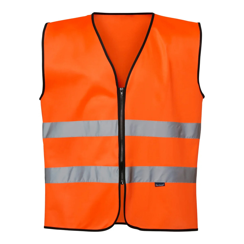 Varselväst orange zip klass 2  One size