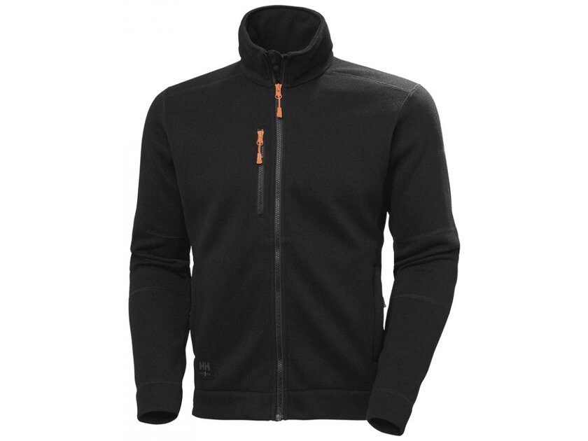 FLEECEJACKA STICKAD KENSINGTON SVART M