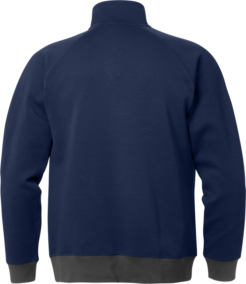 SWEATSHIRT KORT ZIP 1755 DF MARINBLÅ/GRÅ STL M