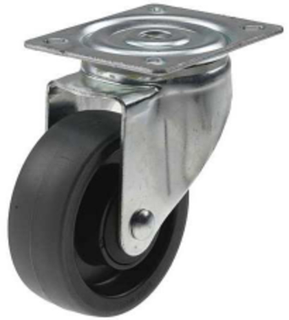 CONTAINERHJUL GRÅ/SVART 100MM