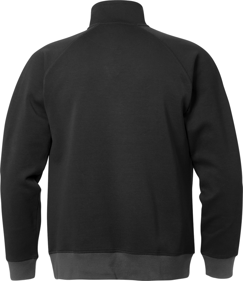 SWEATSHIRT KORT ZIP 1755 DF SVART/GRÅ STL XL