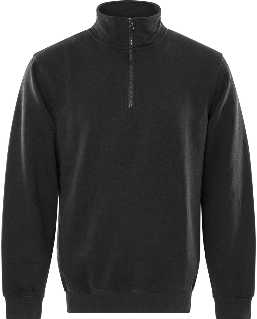 SWEATSHIRT KORT ZIP 1737 SWB SVART STL M