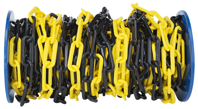 PLASTKÄTTING GUL/SVART Ø8MM 25 meter/rle