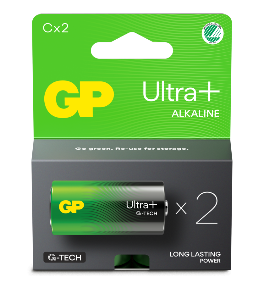 BATTERI ULTRA+ ALK C/LR14 14AUP-C2 GP 2-PACK