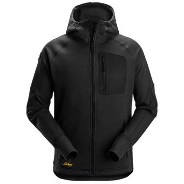 FLEECEHOODIE FULL ZIP SVART STL:L